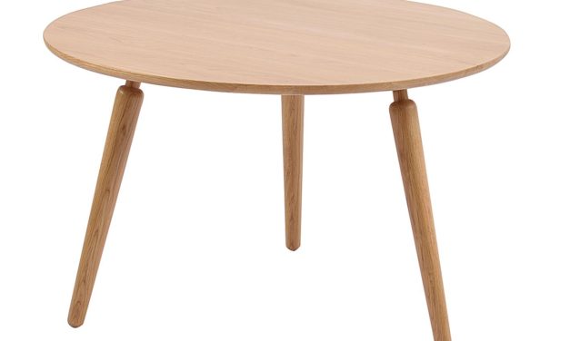 Cappuccino sofabord – massiv eg, rund (Ø80)