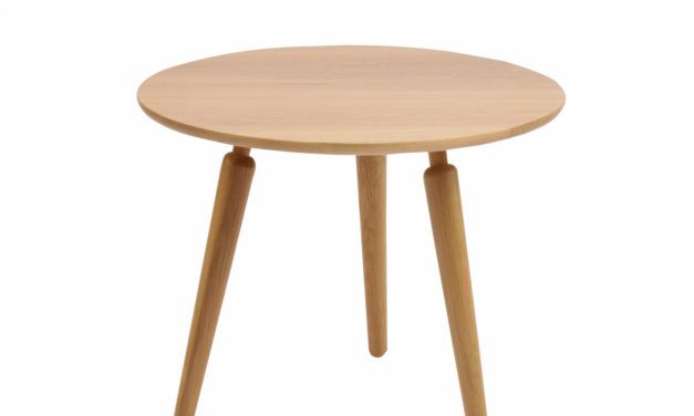 Cappuccino sofabord – massiv eg, rund (Ø60)