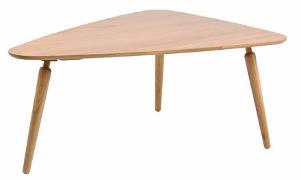 Cappuccino sofabord – massiv eg, trekantet (L: 114)