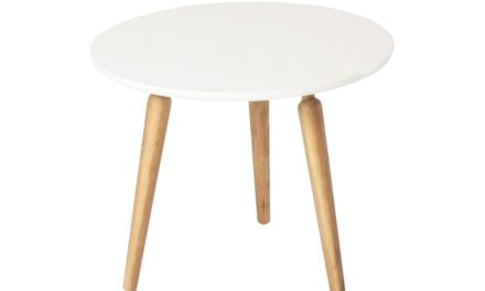 Cappuccino sofabord – hvid/eg, rund (Ø60, H50)