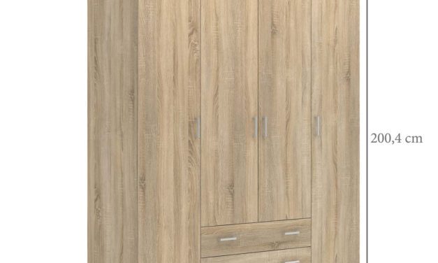 Space garderobeskab eg 4 låger 3 skuffer