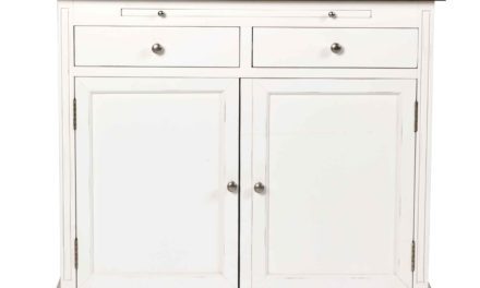 Viktoria skænk – Hvidt træ, 2 låger/2skuffer