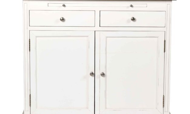 Viktoria skænk – Hvidt træ, 2 låger/2skuffer