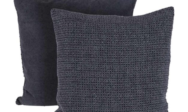 CANETT Chandra pude – mørkegrå stof, håndlavet