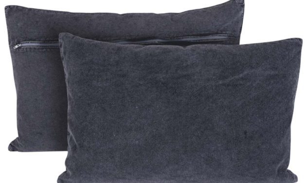 CANETT Chandra pude – grå stof, håndlavet