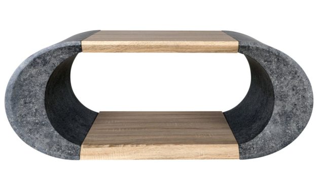 CANETT Harwood sofabord m. marmorlook