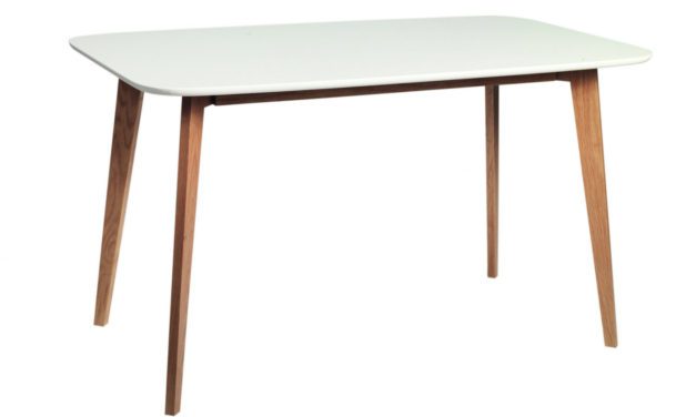 Arild spisebord – mat hvid/lakeret eg (130×80)
