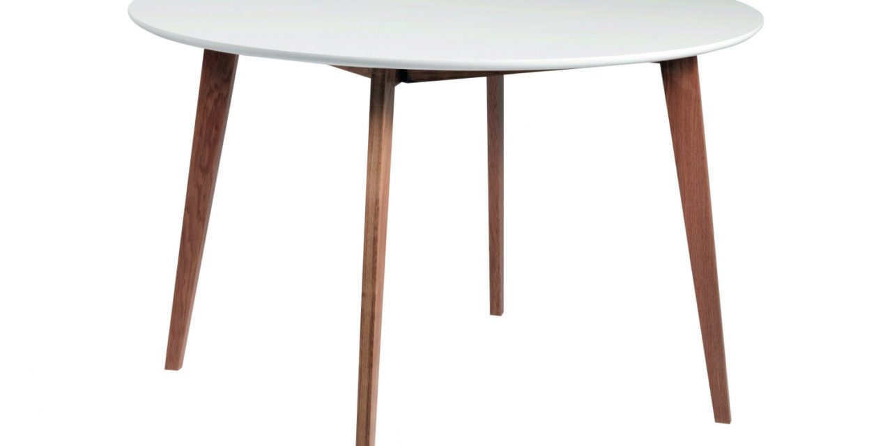 Arild spisebord – hvid/lakeret eg, rund (Ø115)