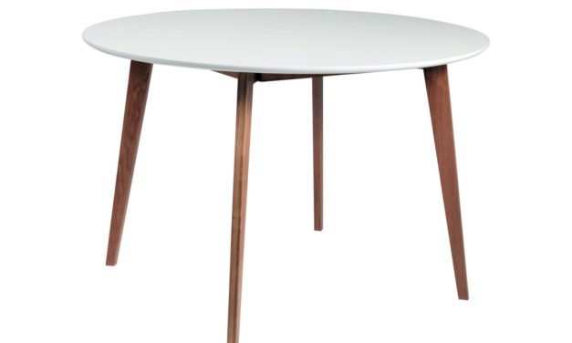 Arild spisebord – hvid/lakeret eg, rund (Ø115)