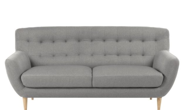 Oswald lysegrå 3 personers sofa