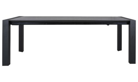 CANETT Oksna spisebord – sort, incl. tillægsplade