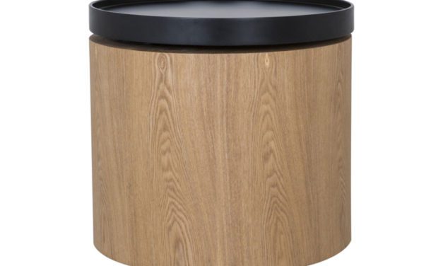 CANETT Odnes sofabord – natur/sort, rund