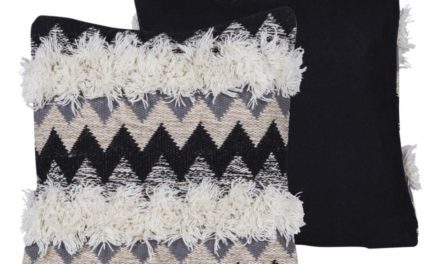 CANETT Yasmin pude – sort/grå/off-white stof