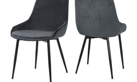 CANETT Merick spisebordsstol – grøn velour/sort metal