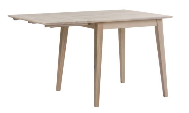 Filippa spisebord – hvidolieret eg m. klap (80×80+45)