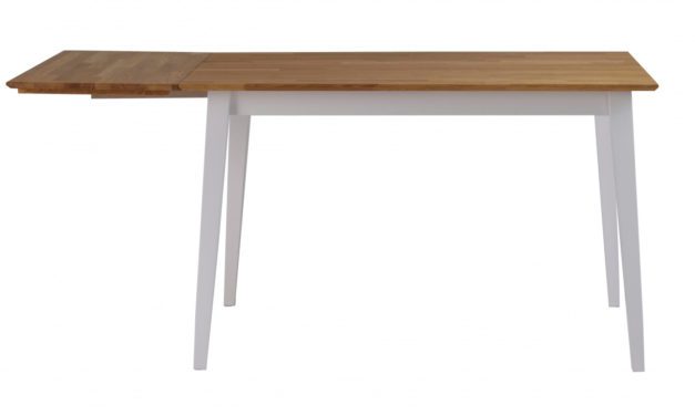 Filippa spisebord – eg/hvid m. klap (80×120+45)