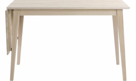 Filippa spisebord – hvidolieret eg m. klap (80×120+45)