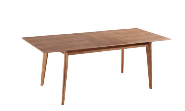 Malmø spisebord – natur, m. indbygget tillægsplade