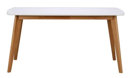 Olivia spisebord – hvid/eg m. udtræk (150×90)