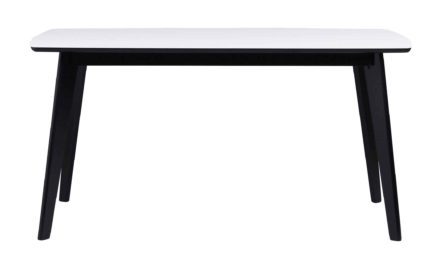 Olivia spisebord – hvid/sort m. udtræk (150×90)