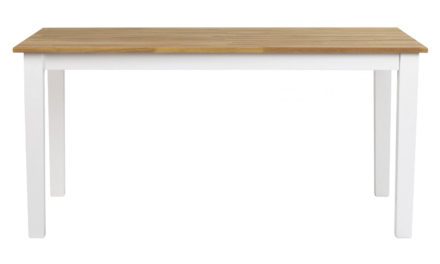 Linus spisebord – massiv eg/hvid m. udtræk (180×90)
