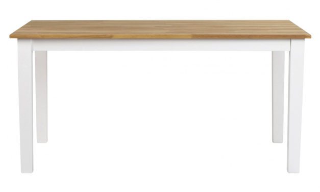 Linus spisebord – massiv eg/hvid m. udtræk (180×90)