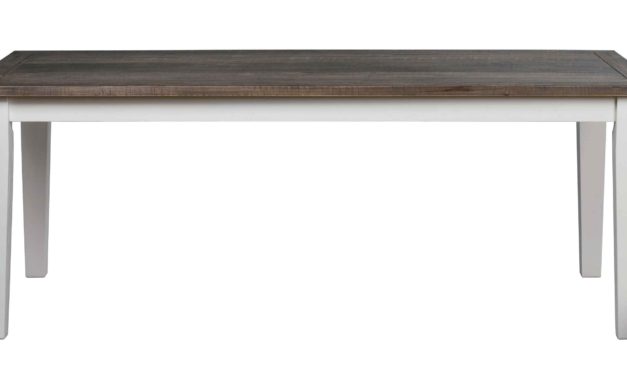 Nottingham spisebord – hvid/brun m. udtræk (200×100)