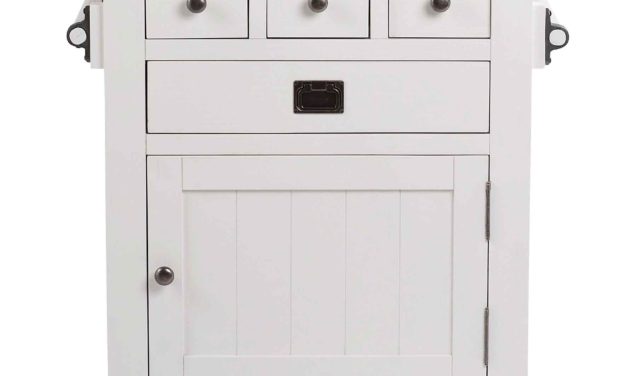 Nottingham anretterbord – hvid m. 4 skuffer og 2 låger