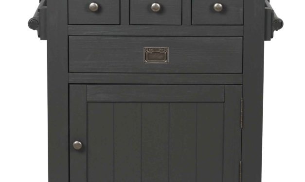 Nottingham anretterbord – grå granit/træ m. 4 skuffer og 2 låger