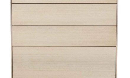 Tore kommode – Hvidpigmenteret egetræ, 5 push-to-open låger