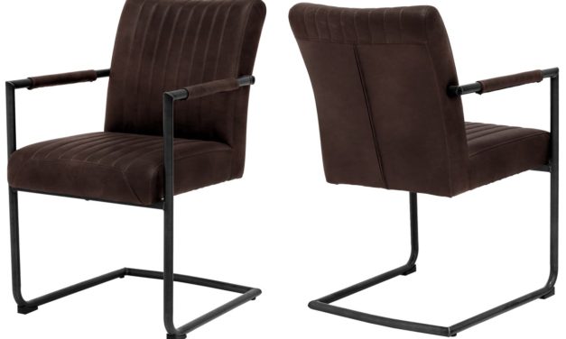 CANETT Pitou spisebordsstol m. armlæn – Mørkebrun