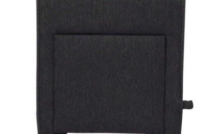 Mint puf – mørkegrå stof og sorte ben, m. 1 skuffe