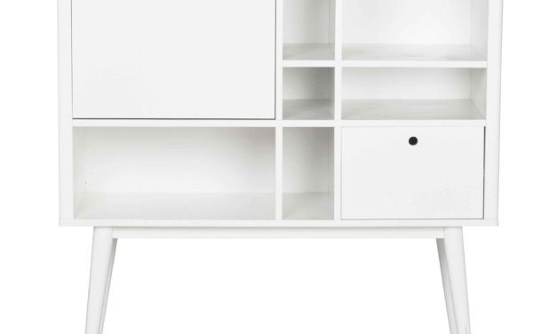 Vienna reol – Hvidt egetræ, 2 låger, 3 hylder