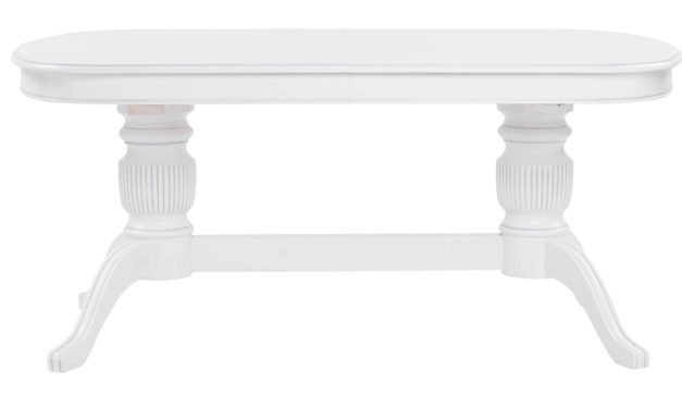 Mozart spisebord – hvid, oval incl. 2 tillægsplader