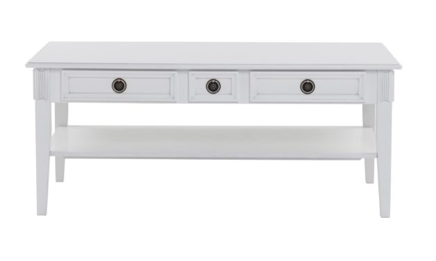 Mozart sofabord – hvid m. 3 skuffer