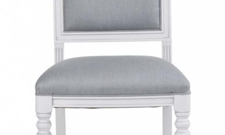 Mozart spisebordsstol – hvid/blå grå