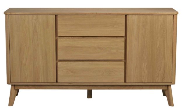 Yumi skænk – Lakeret egetræ, 3 skuffer/2 låger