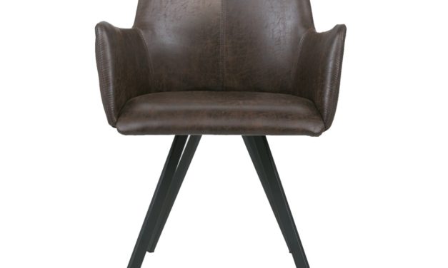 CANETT Amigo spisebordsstol m. armlæn – Mørkebrun