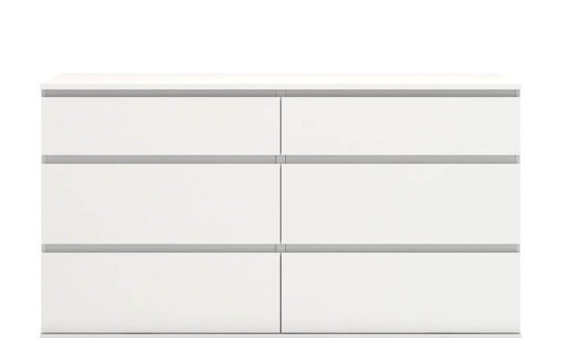 Tvilum Nova hvid kommode med 6 skuffer i flot træ