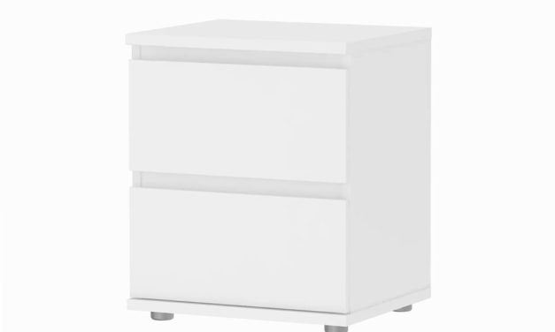 Nova Hvidt natbord m. 2 skuffer