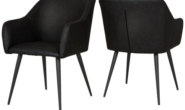 CANETT Miranda spisebordsstol m. armlæn – Sort