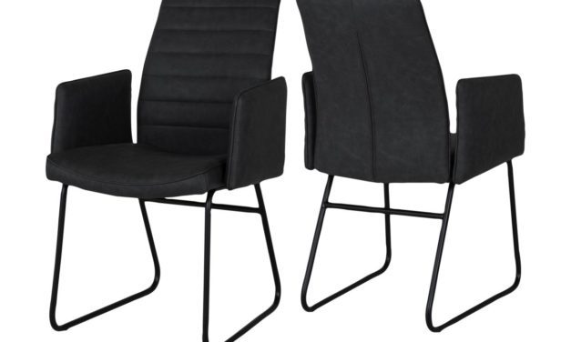 CANETT Cotta spisebordsstol m. armlæn – Sort