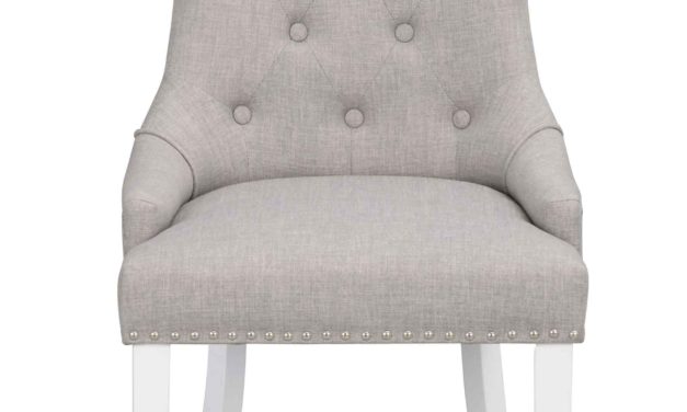 Vicky spisebordsstol – Gråt stof, hvide træben