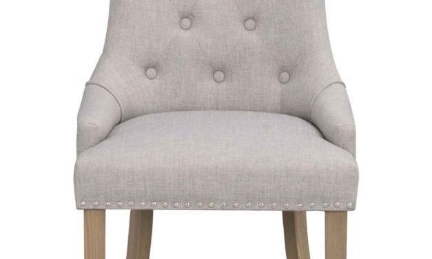 Vicky spisebordsstol – Gråt stof, antiklook træben