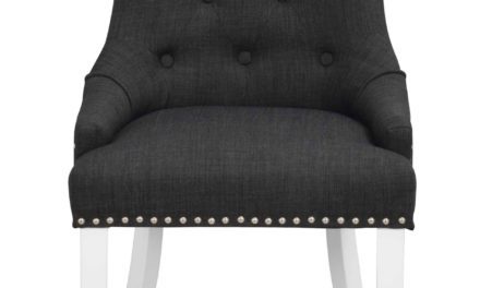 Vicky spisebordsstol – Antracitgrå stof, hvide træben