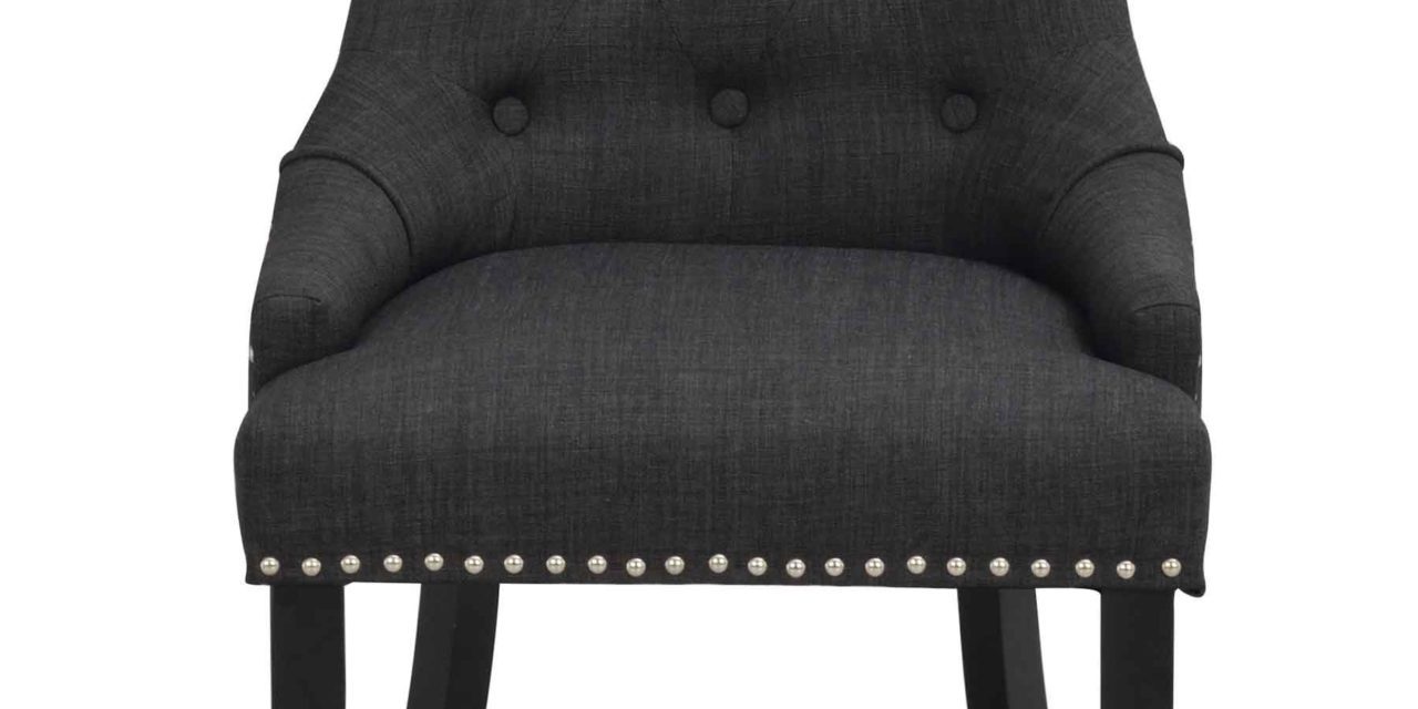 Vicky spisebordsstol – Antracitgrå stof, sorte træben