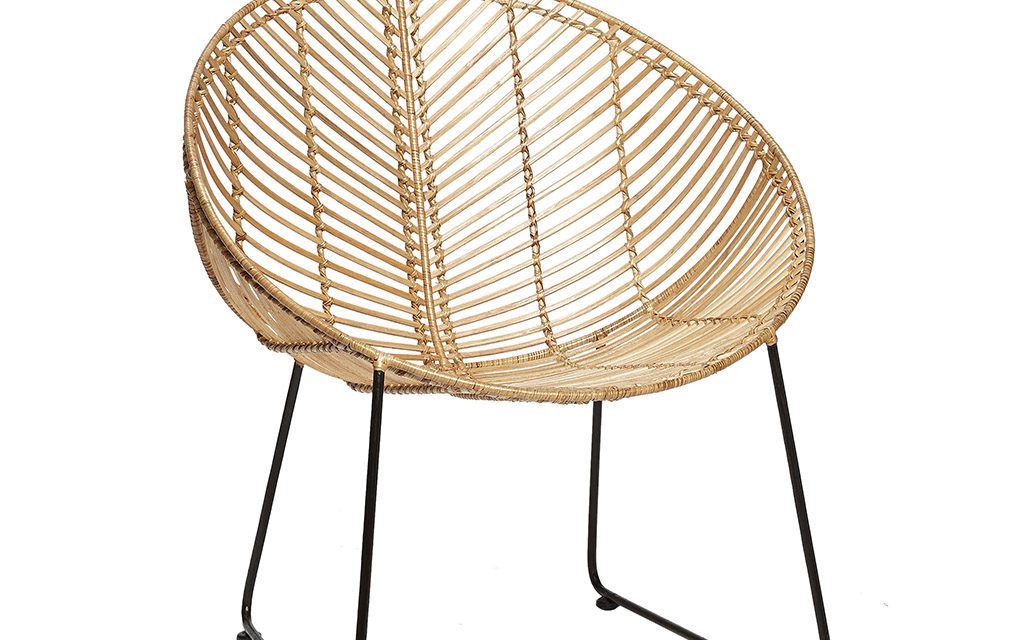 HÜBSCH Natur rund rattan stol