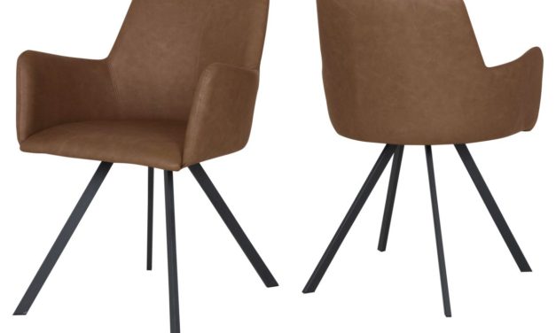 CANETT Locus spisebordsstol m. armlæn – Cognac