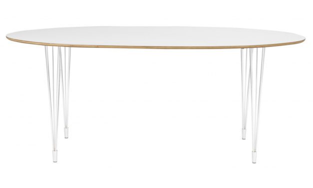 Fusion spisebord – hvid laminat, oval (190×100)