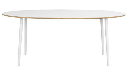 Fusion spisebord – hvid laminat/bøg, oval (190×100)